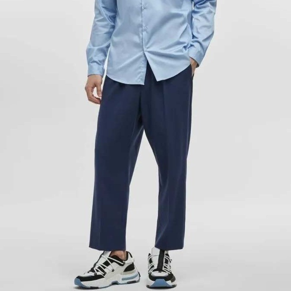 Mode Of One Mens‎ Relaxed-Fit Trousers Caspian Waters Blue 100194445MN Large NEW